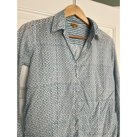 Roberta Roller Rabbit Women’s Blouse Size Small Sheer Blue White Boho - Picture 5 of 9